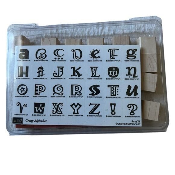 Stampin’ Up! Crazy Alphabet, Set of 28 Rubber Stamps NIB - Picture 2 of 4